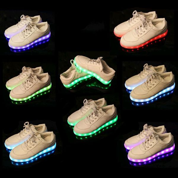 

prettybaby 8 color led luminous shoes men and women fashion casual shoes usb charging light shoes colorful glowing couples leisure flat shoe, Black