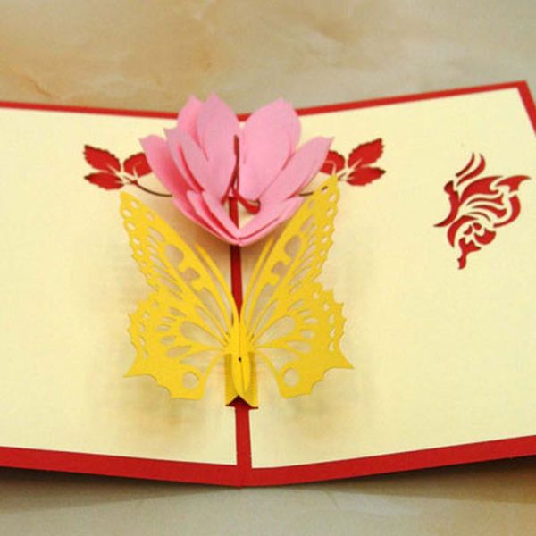 

butterfly 3d pop up love greeting cards handmade paper silhoue & creative happy birthday valentine's day cards