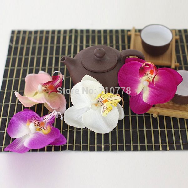

9cm/3.5" artificial fake silk orchid flower head for diy garland headwear wearth decorative accessory