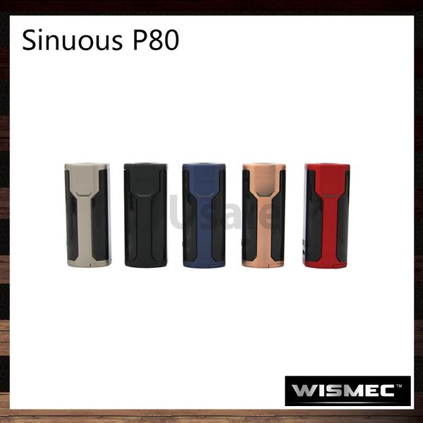 

Wismec Sinuous P80 TC Box Mod 80W Скрытая пожарная кнопка с боковым 0,96-дюймовым экраном от одного аккумулятора 18650 100% оригинал