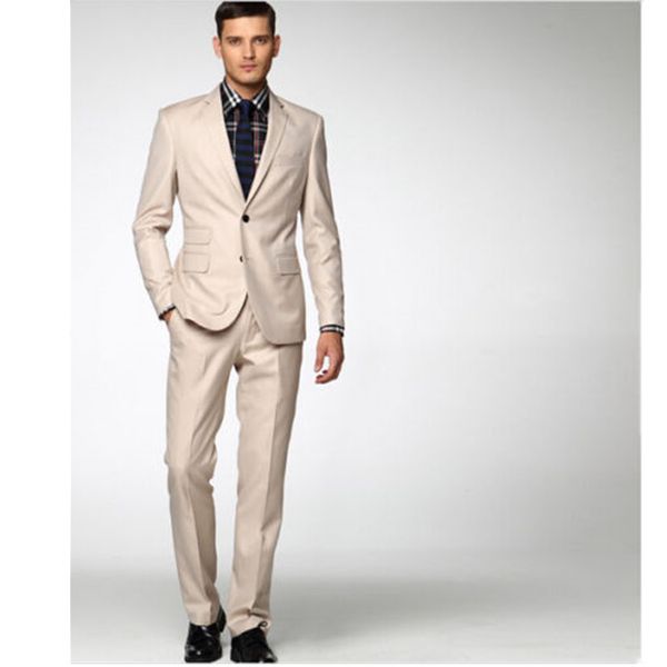 

new mens clothing mens suits blazers custom selfcultivation mens wedding suit beige dress suit formal suit tuxedo 2 pieces set, White;black