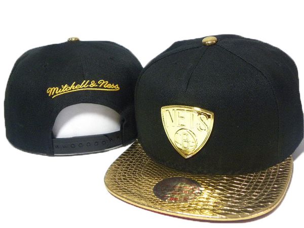 

сетки Митчелл и Несс snapback шляпы черное золото brim cap для человека snapback team шляпы для