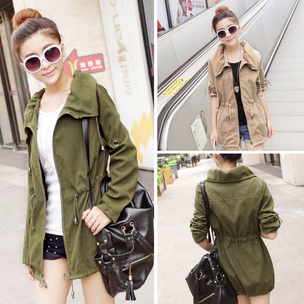 

wholesale- 2017 fashion women's coat loose slim outwear korean lady fashion jacket women casual windbreaker c039, Black;brown
