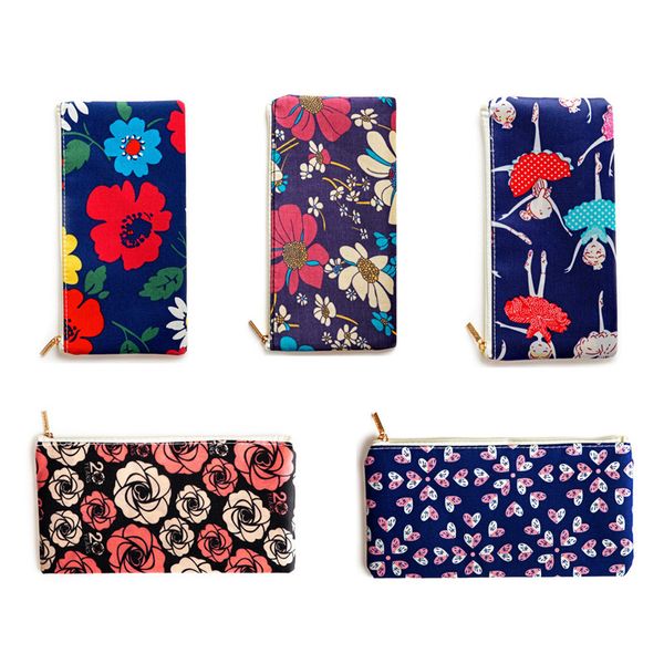 Trucco Cosmetici Borse Zipper Pouch Canvas Organizer Custodie Fiore Black Rose Daffodil Dance Borsa da viaggio portatile da donna