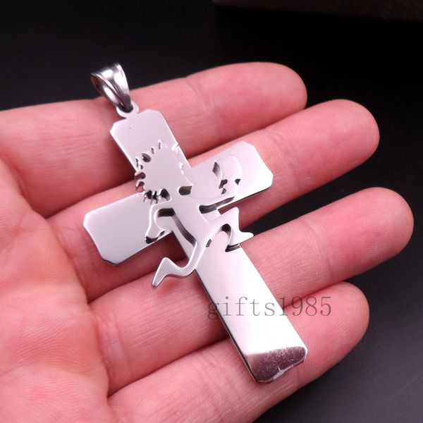 

new hatchetman insane clown posse juggalo cross pendant s.steel silver charm