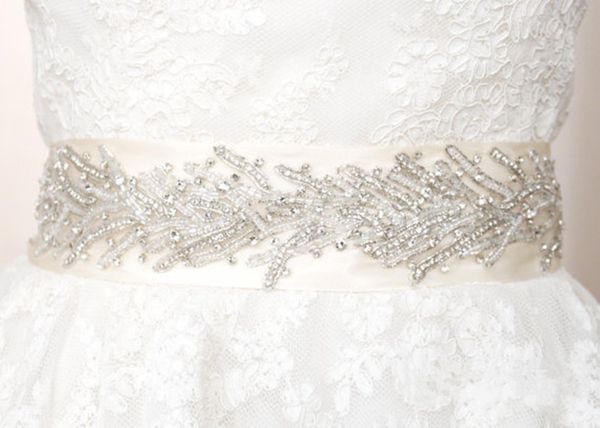 

bridal belts with beads bridal sashes with rhinestones bridal accessories sequins belt for prom/evening/wedding gowns, White