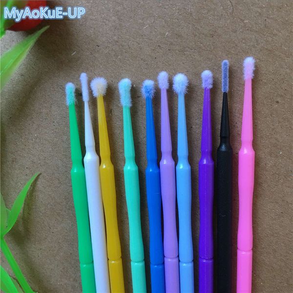 

eyelashes makeup tools 10 colors 1000 pieces /lot disposable micro brushes individual applicators mascara for eyelashe extension