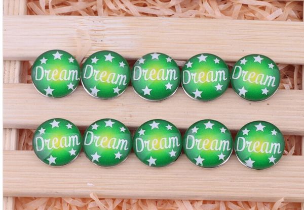 

20 pcs lot diy 18mm mix styles green dream star ginger glass snap buttons fit snap button bracelet
