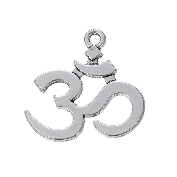 

new fashion easy to diy well selling 20pcs om yoga religious charms jewelry making fit for necklace or bracelet, Bronze;silver