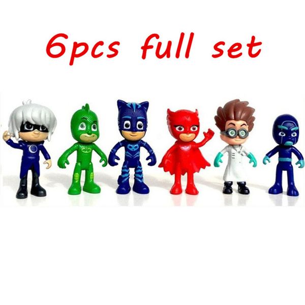 Pjmasks الشكل 6 قطعة / المجموعة 8-9 سنتيمتر pj أقنعة الشخصيات catboy owlette جيكو عباءة عمل الشكل ألعاب بوي هدية عيد البلاستيك دمى