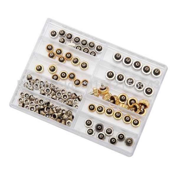 

60pcs watch crown for rolex copper 5.3mm 6.0mm 7.0mm silver gold repair accessories assortment parts
