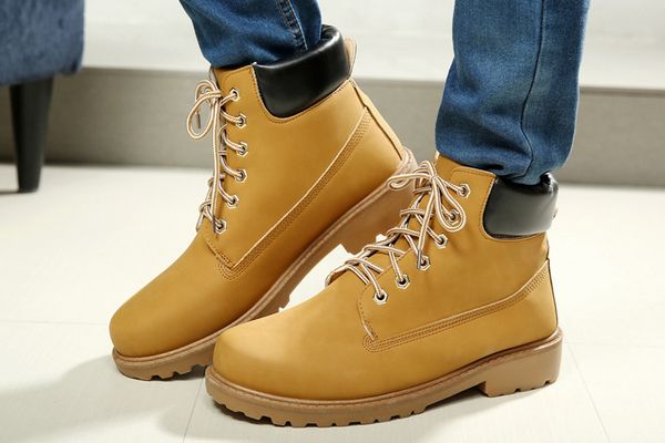 

2017 winter brand men warm fur shoes martin boots suede leather warm snow boots outdoor casual timber boots botas hombre, Black