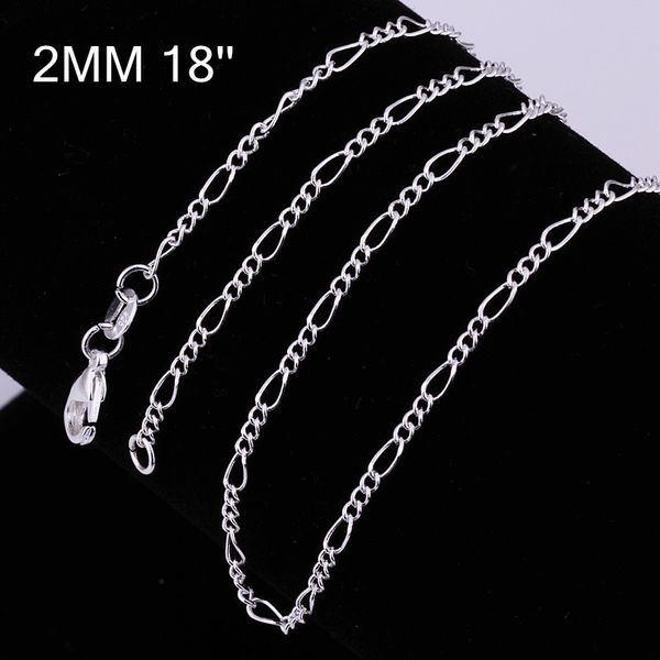 

925 sterling silver chain fine fashion silver jewelry chain 2mm 16-24inch chains