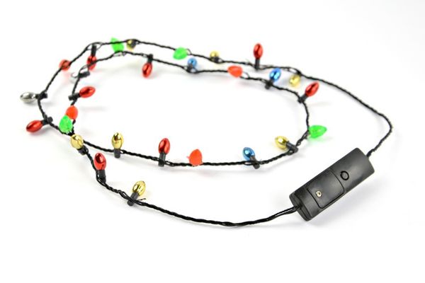 Großhandel mit 8 Lichtern, die LED-Halsketten-Halsketten mit blinkendem Perlenlicht beleuchten, Spielzeug, Weihnachtsgeschenk, DHL, Fedex, kostenloser Versand
