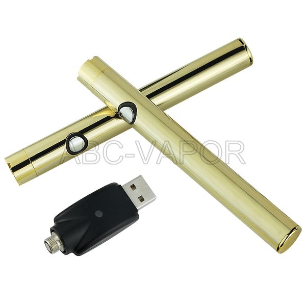 Gold Slim Vape-Batterie, Knopfdruck, 350-mAh-Batterie, Knospen-O-Stift-Kartusche, 510-Öl-Verdampferkartusche, E-Zigaretten-Batterie für Vape Pen