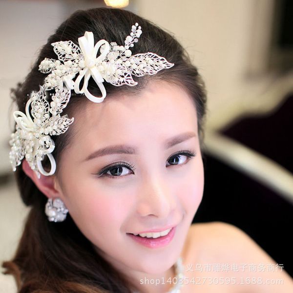 Silver Flower Leaf European Bridal Wedding Bridesmaid Prom Party