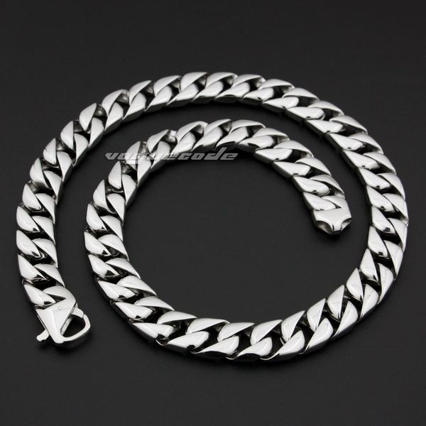 

solid 316l stainless steel 18" ~ 36" mens biker rocker necklace 5l019n, Silver