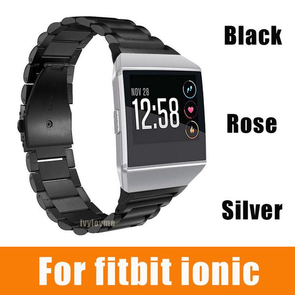 

Luxury tainle teel watchband for fitbit ionic mart wri twatch replacement bracelet trap watch band