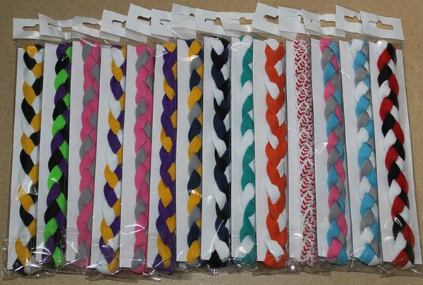 (10 adet / grup) Kızlar için Spor Örgülü Elastik Headbands Softbol