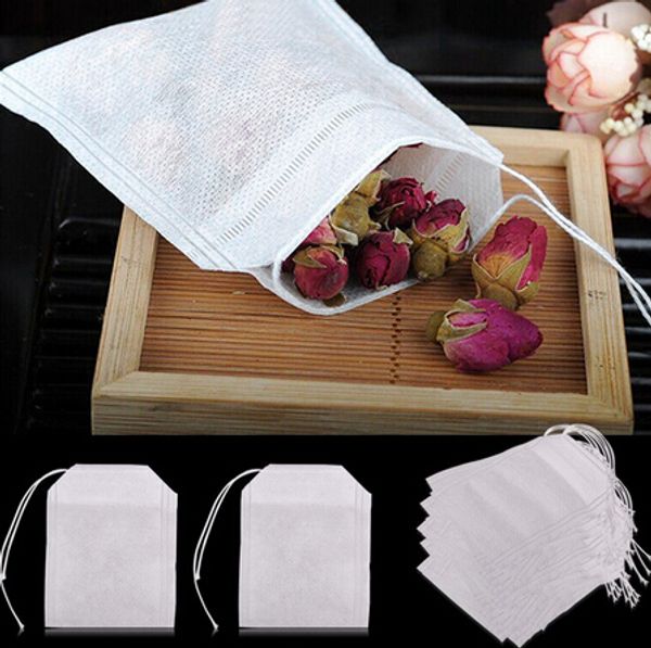 

fashion empty teabags tea bags string heal seal filter paper teabag 5.5 x 7cm for herb loose tea