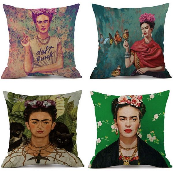 

four designs cushion cover manufacturers selling canvas series pillow cover cotton pillow case fu leader portrait cushion cover home decor
