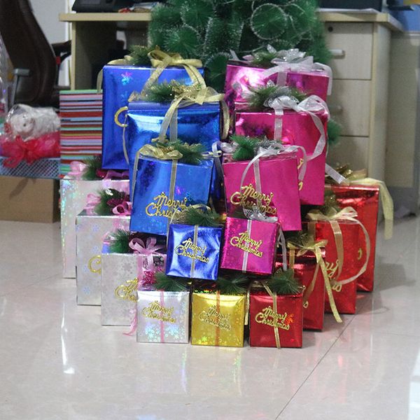 

foldable christmas gift box paper santa gift box candy bag xmas store decoration blinking detachable packaging