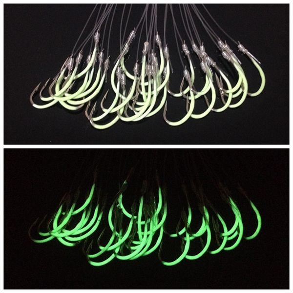 

30pcs/pack NO.12/14/15/16 Lures Luminous Fishing Hooks (With Fishing line) Barbed Hook Fishhooks Pesca Tackle Carp Fishing Accessories