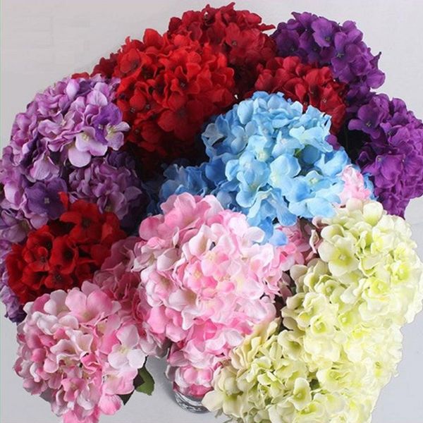 Hydrangea artificial upscale flores cabeça feriado decorações casamento diy acessórios 15 cm diâmetro 23 cores entrega gratuita