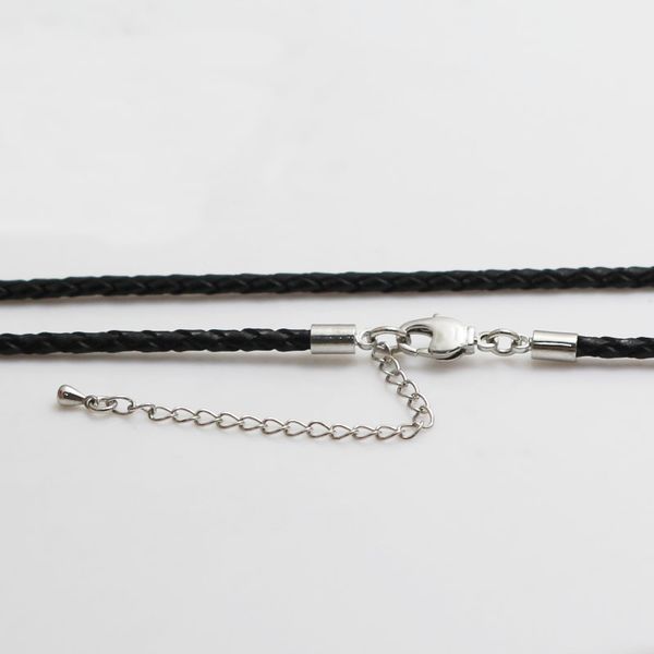 

beadsnice necklace leather friendship necklace black leather cord with silver plated lobster clasp adjustable necklace for women id 24500