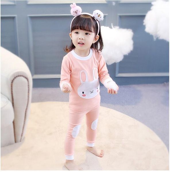 

girl pajamas sets baby long sleeve rabbit whale printed pajamas suits clothing kids autumn nightclothes suit two pieces christmas nightwear, Blue;red