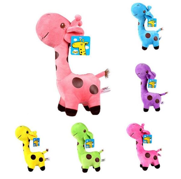 18 cm Unisex Bonito Presente Girafa de Pelúcia Macia Brinquedo Animal Caro Boneca Bebê Criança Criança Feliz Aniversário de Natal Presentes Coloridos