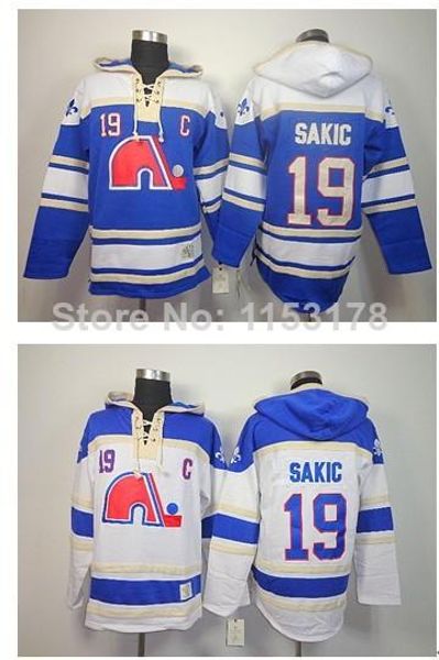 

2016 new, fast , quebec nordiques hoodie sweatshirt #19 joe sakic blue white home old time hockey fleece hoodie sweatshirt, Black;red