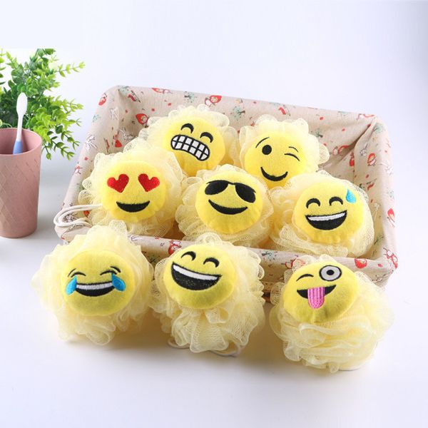 

cartoon emoji shape bath flower super soft children bath ball home bathroom supplies ia995