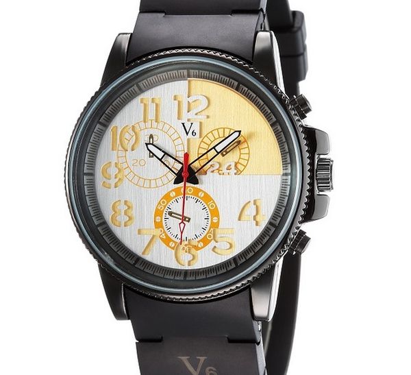 

2015 new v6 ca ual quartz men multicolor watche port wri twatch drop hip ilicone clock fa hion hour dre watch chri tma gift, Slivery;brown