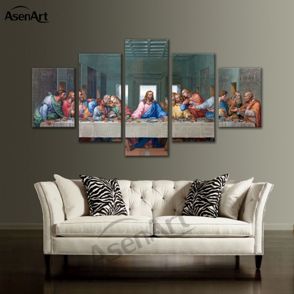 2019 Large Framed Canvas Art Christian The Last Supper Jesus Canvas Print Painting Living Room Bedroom Home Decoration Dropshipping From Asenart