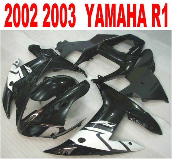 Литье под давлением новый aftermarket для YAMAHA обтекатели YZF-R1 2002 2003 белый черный пластиковый обтекатель комплект YZF R1 02 03 HS44