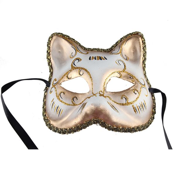 

European Christmas Cat Face Women Mask Half Face Venice Masquerade Party Sexy Beauty Mask Halloween Festive Favors 10pcs/lot SD421