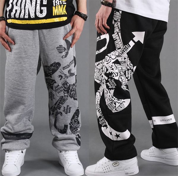 

оптовая продажа-черная пятница!случайные мужские брюки танец хип-хоп баскетбол, спортивные шаровары пот бегунов мужские мешковатые печатных, Black