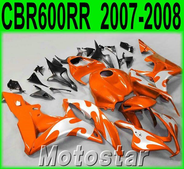 Personalize kit de carenagem de motocicleta para HONDA Injecção CBR600RR 2007 2008 carenagens CBR 600RR F5 07 08 verde de prata preto set KQ91