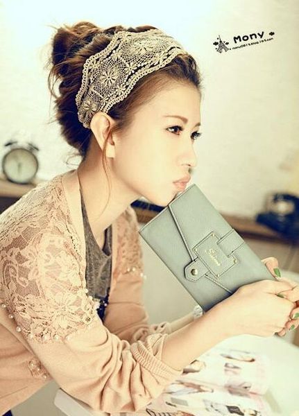 

20pcs 4 styles fashion wide hollow out white lace elastic hairband embroidery kniting women fashion headband hair accessories, Silver