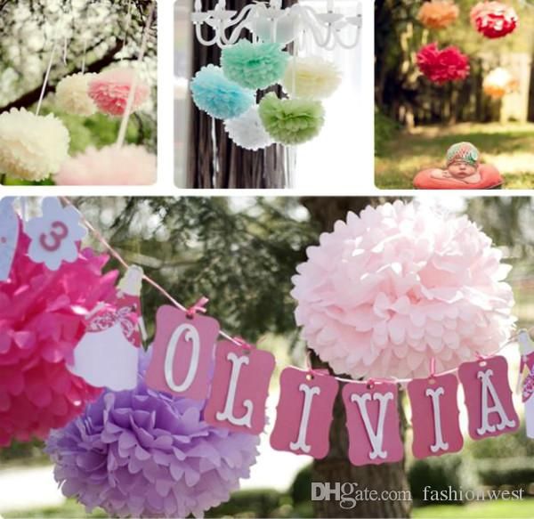 party decoration paper flowers tissue paper pom poms colorful flower balls decorations fashion romance sweet illusion pom poms festival su cheapest paper flower party decorations