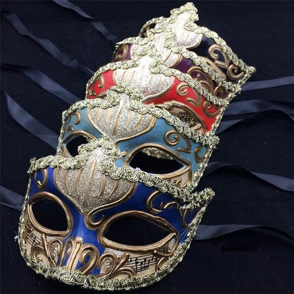 2017 Nova Elegante Máscaras Venetian Multi Cor Meia Face Masquerade Fontes Do Partido Do Dia Das Bruxas Para As Mulheres de Casamento Adereços Cosplay