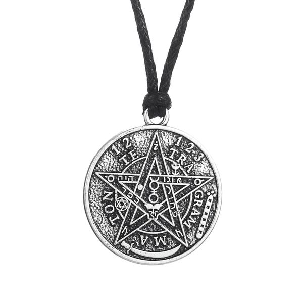 

antique silver Te Tra Gram Ma Ton star pendants wizard necklace