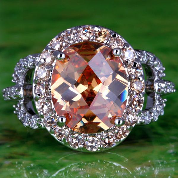 

A0092-10 Овальной огранки Морганит Белый Топаз Драгоценные Камни 18 К Платиновым Покр