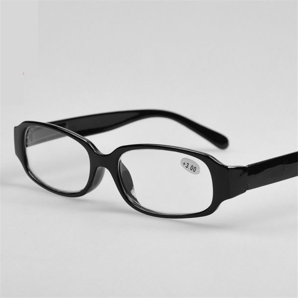 Plástico barato óculos de leitura dobradiça primavera longo-sighter preto quadro óculos de leitura + 1.0 + 1.50 + 2.0 + 2.5 + 3.0 +3.5 +4.0 30 pçs / lote