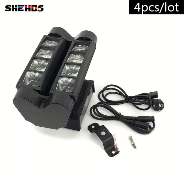 

4pc lot 4 piece fa t hipping mini 8x10w 4in1 rgbw mini led pider moving head beam light dmx led pider light pider led moving head