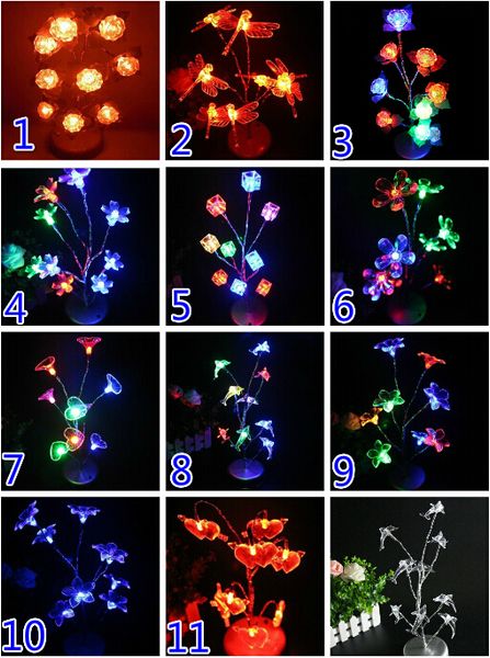 

ems 10pcs diy 38cm high 3d led light up tree light glow night light lamp wedding party disco christmas light candle decoration nice box