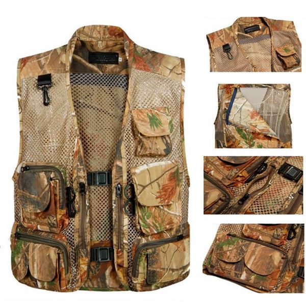 Herbst-M-3XLWaterpoor Outdoor Männer Casual Camouflage Westen Jungle Bionic Mesh Atmungsaktive Weste für Jagd SchießenÄrmellose Jacken