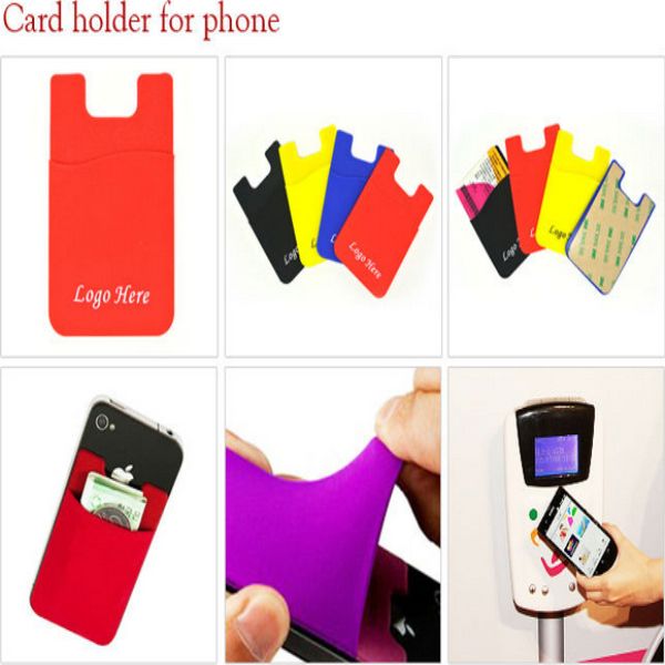 

gift 3m sticker silicone wallet credit card holder,3m sticker smart wallet mobile card holder for cars for cell phone for iphone/ samsung