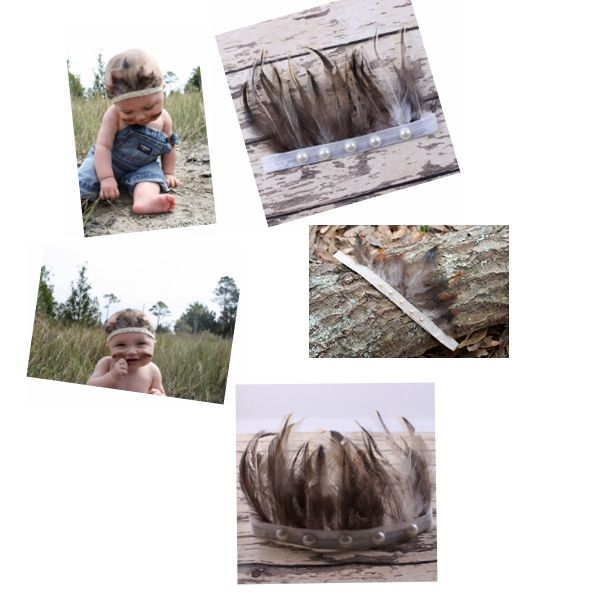 

5pc new baby boho feather headband for girl hair accessories with pearls fashion infant indian role play party hair band p prop ym6108, Slivery;white